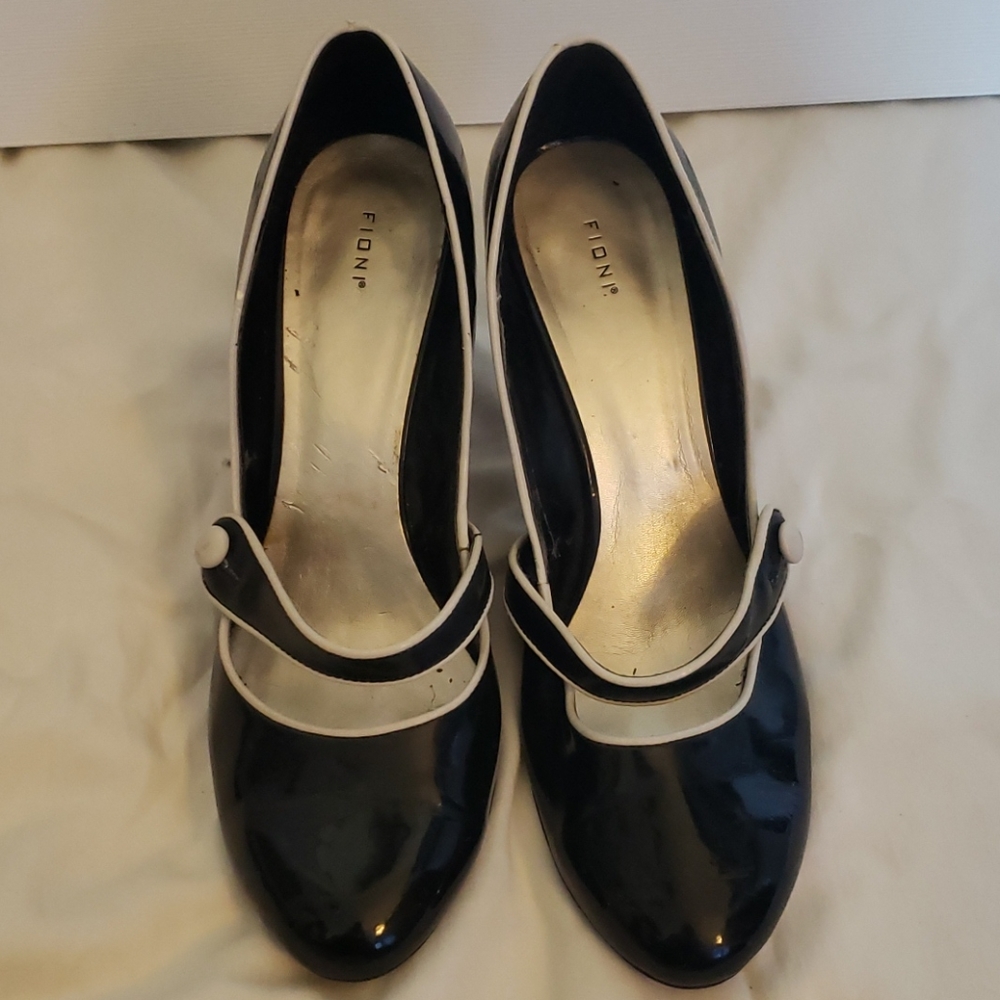 Black Leather Fioni Heels